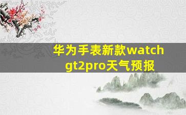 华为手表新款watch gt2pro天气预报